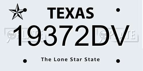 19372DV Texas License Plate