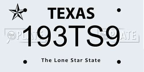 193TS9 Texas License Plate