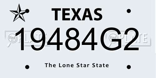 19484G2 Texas License Plate