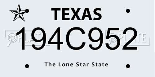 194C952 Texas License Plate