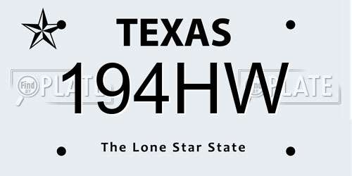 194HW Texas License Plate