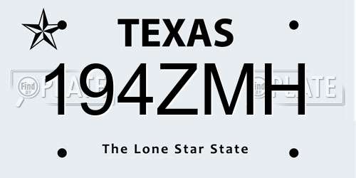194ZMH Texas License Plate