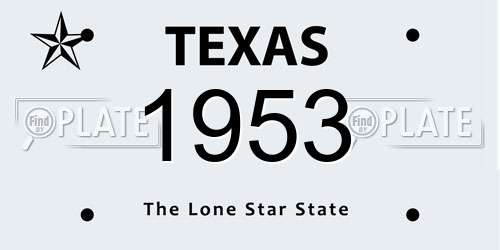 1953 Texas License Plate