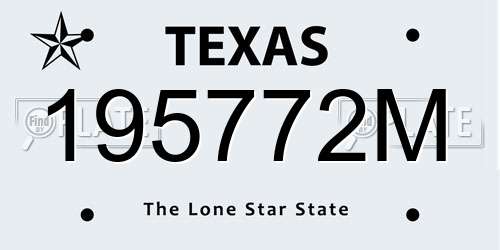 195772M Texas License Plate