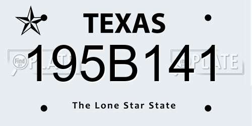 195B141 Texas License Plate