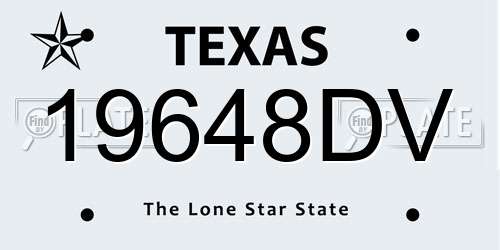 19648DV Texas License Plate