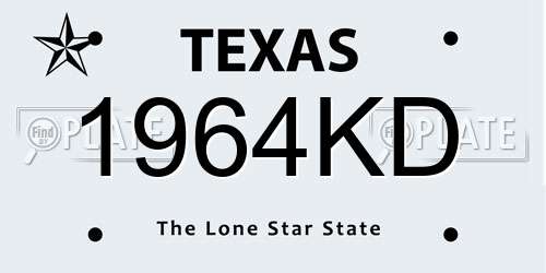 1964KD Texas License Plate