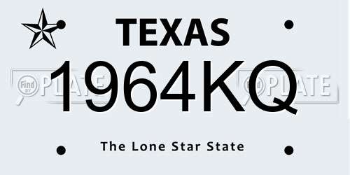 1964KQ Texas License Plate