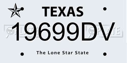 19699DV Texas License Plate