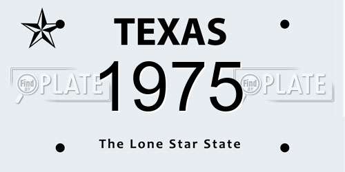 1975 Texas License Plate