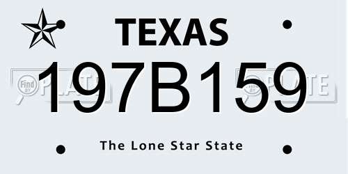 197B159 Texas License Plate