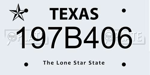 197B406 Texas License Plate