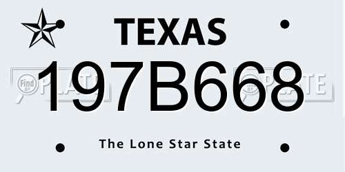 197B668 Texas License Plate