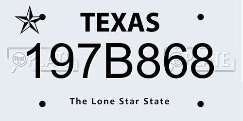197B868 Texas License Plate