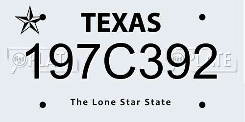 197C392 Texas License Plate