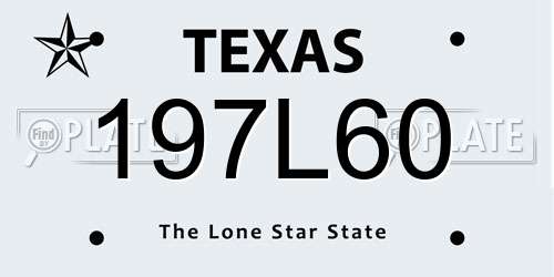 197L60 Texas License Plate