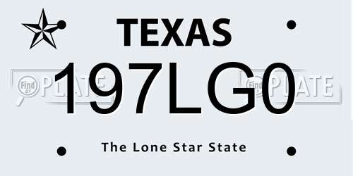 197LG0 Texas License Plate
