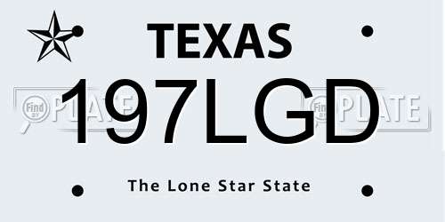197LGD Texas License Plate