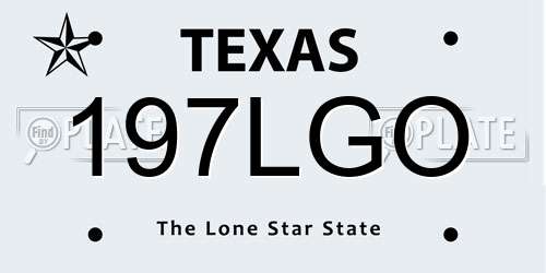 197LGO Texas License Plate