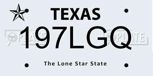 197LGQ Texas License Plate