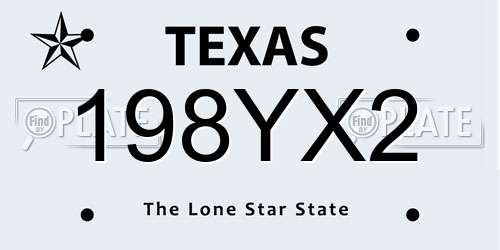 198YX2 Texas License Plate
