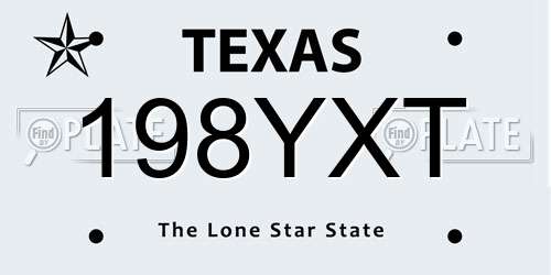 198YXT Texas License Plate