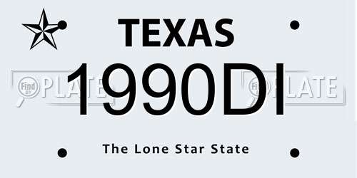 1990DI Texas License Plate
