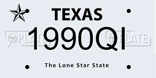 1990QI Texas License Plate