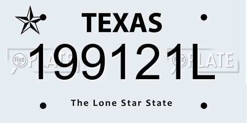 199121L Texas License Plate