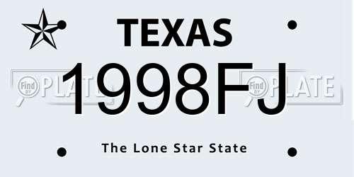 1998FJ Texas License Plate