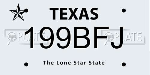 199BFJ Texas License Plate