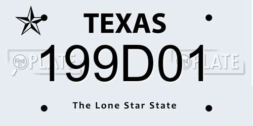 199D01 Texas License Plate