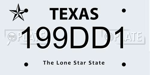 199DD1 Texas License Plate