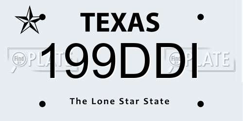 199DDI Texas License Plate