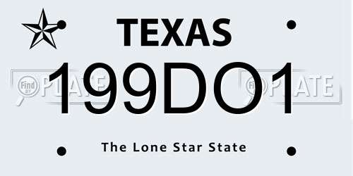 199DO1 Texas License Plate