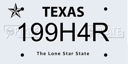 199H4R Texas License Plate