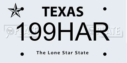 199HAR Texas License Plate