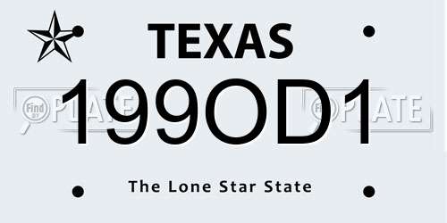 199OD1 Texas License Plate