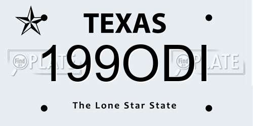 199ODI Texas License Plate
