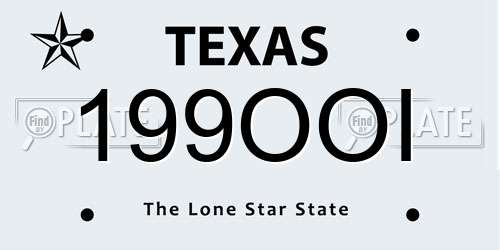 199OOI Texas License Plate