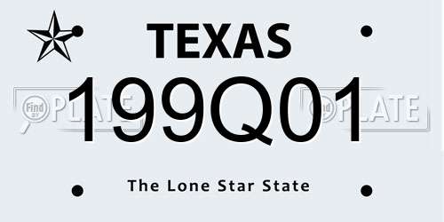 199Q01 Texas License Plate