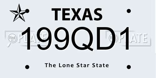 199QD1 Texas License Plate