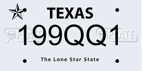 199QQ1 Texas License Plate