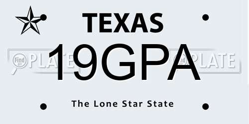 19GPA Texas License Plate