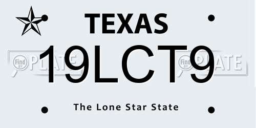 19LCT9 Texas License Plate