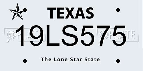 19LS575 Texas License Plate