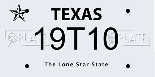 19T10 Texas License Plate
