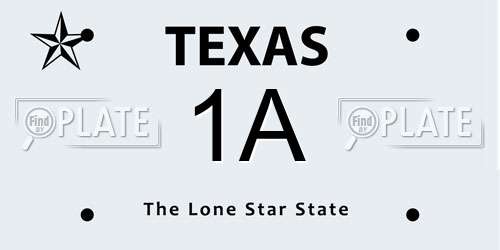 1A Texas License Plate