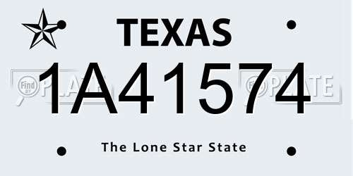 1A41574 Texas License Plate