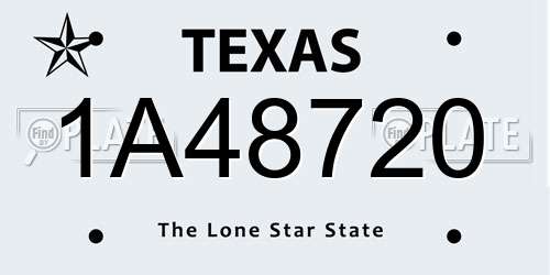 1A48720 Texas License Plate